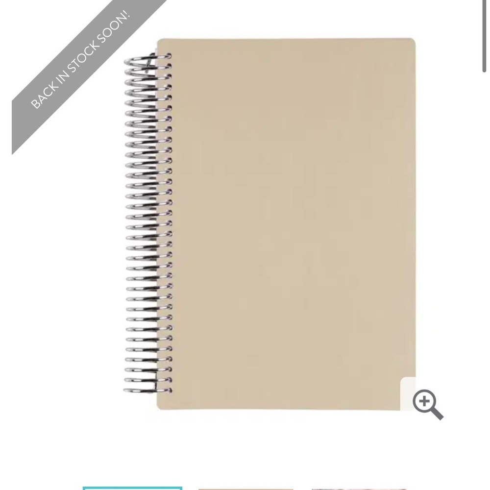 Erin Condren champagne vegan leather lined notebook a5 size new - Picture 2 of 6